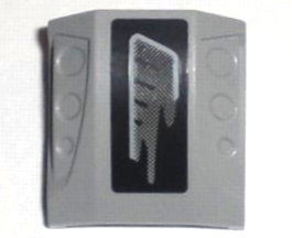 Slope, Curved 2 x 2 with Debossed Side Ports with Gray Air Vent on Black Background Pattern Model Right (Sticker) - Set 5970