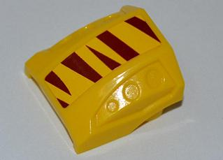 Slope, Curved 2 x 2 with Debossed Side Ports with Dark Red Tiger Stripes Pattern (Sticker) - Set 5887