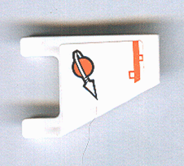 Flag 2 x 2 Trapezoid with Orange Line and Modified Classic Space Logo Pattern (Sticker) - Set 7647