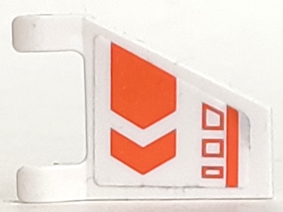 Flag 2 x 2 Trapezoid with Orange Chevron, Line, and Symbols Pattern Model Left Side (Sticker) - Set 7693