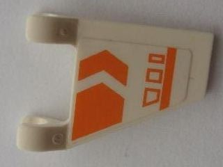 Flag 2 x 2 Trapezoid with Orange Chevron, Line, and Symbols Pattern Model Right Side (Sticker) - Set 7693