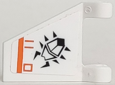 Flag 2 x 2 Trapezoid with Black Scarab, Orange Lines and Rectangle Pattern Model Left Side (Sticker) - Set 7693