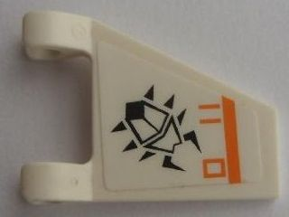 Flag 2 x 2 Trapezoid with Black Scarab, Orange Lines and Rectangle Pattern Model Right Side (Sticker) - Set 7693