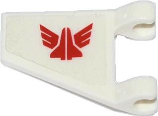 Flag 2 x 2 Trapezoid with Red Space Shuttle with Wings Galaxy Squad Logo Pattern (Sticker) - Set 70702