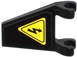 Flag 2 x 2 Trapezoid with Yellow Triangle Electricity Danger Sign Pattern (Sticker) - Set 70808