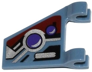 Flag 2 x 2 Trapezoid with Dark Purple Lights, Silver, Dark Red, and Black Markings Pattern Model Right Side (Sticker) - Set 70166