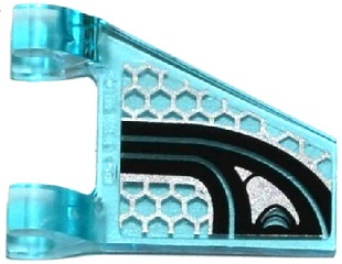 Flag 2 x 2 Trapezoid with Black Stripes on Silver Solar Array Pattern Model Left Side (Sticker) - Set 70168