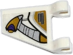 Flag 2 x 2 Trapezoid with Gold, Silver, and Dark Purple Aqua Jet Turbine Pattern Model Left Side (Sticker) - Set 70167