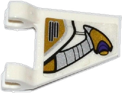 Flag 2 x 2 Trapezoid with Gold, Silver, and Dark Purple Aqua Jet Turbine Pattern Model Right Side (Sticker) - Set 70167