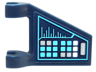 Flag 2 x 2 Trapezoid with Medium Azure, White, and Silver Buttons Pattern (Sticker) - Set 71200