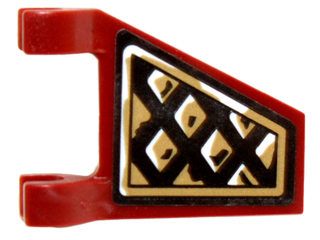 Flag 2 x 2 Trapezoid with Black and Gold Diamonds Pattern Model Right Side (Sticker) - Set 70732