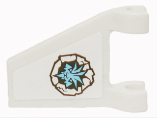 Flag 2 x 2 Trapezoid with Black and Bright Light Blue Ninjago Ice Tiger Head Symbol Pattern Model Left Side (Sticker) - Set 70724