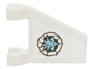 Flag 2 x 2 Trapezoid with Black and Bright Light Blue Ninjago Ice Tiger Head Symbol Pattern Model Right Side (Sticker) - Set 70724