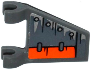 Flag 2 x 2 Trapezoid with Armor Plates with Rivets, Orange Flap Pattern Model Right Side (Sticker) - Set 70601