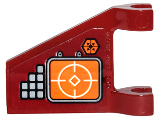 Flag 2 x 2 Trapezoid with Gray Buttons and Orange Target Screens Pattern (Sticker) - Set 70592