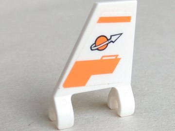 Flag 2 x 2 Trapezoid with Orange Lines and Modified Classic Space Logo Pattern Model Left Side (Sticker) - Set 7645