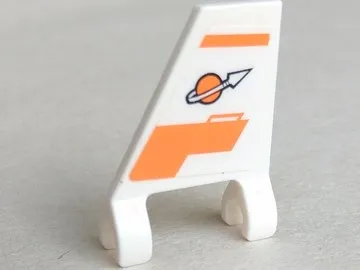 Flag 2 x 2 Trapezoid with Orange Lines and Modified Classic Space Logo Pattern Model Left Side (Sticker) - Set 7645