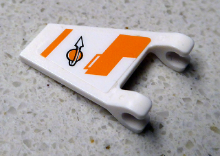 Flag 2 x 2 Trapezoid with Orange Lines and Modified Classic Space Logo Pattern Model Right Side (Sticker) - Set 7645