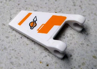 Flag 2 x 2 Trapezoid with Orange Lines and Modified Classic Space Logo Pattern Model Right Side (Sticker) - Set 7645