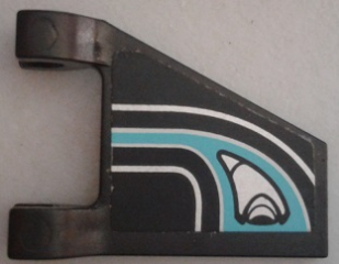 Flag 2 x 2 Trapezoid with Silver Jet Intake and Medium Azure Trim Line Pattern Model Right Side (Sticker) - Set 70164