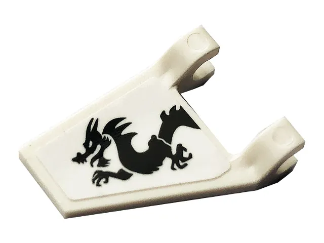 Flag 2 x 2 Trapezoid with Black Dragon Pattern on Both Sides (Stickers) - Set 70666