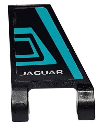 Flag 2 x 2 Trapezoid with Medium Azure Stripes and White 'JAGUAR' Pattern Model Left Side (Sticker) - Set 76898