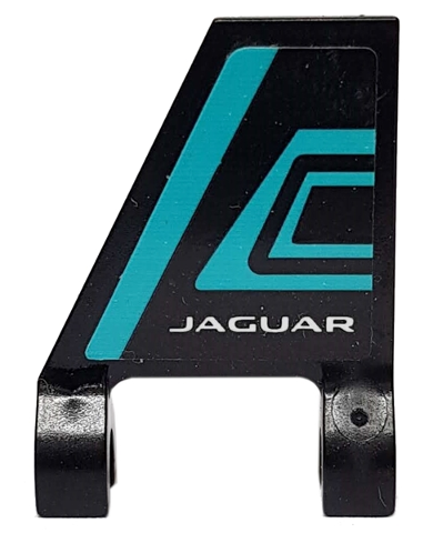 Flag 2 x 2 Trapezoid with Medium Azure Stripes and White 'JAGUAR' Pattern Model Right Side (Sticker) - Set 76898