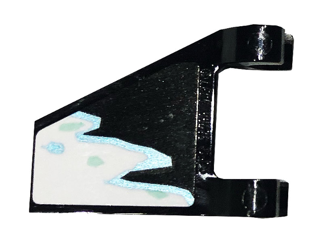 Flag 2 x 2 Trapezoid with White, Metallic Light Blue, and Light Aqua Ice Pattern 1 (Sticker) - Set 70678