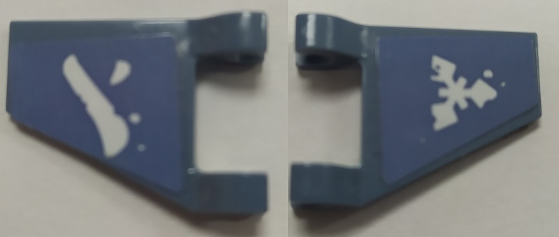 Flag 2 x 2 Trapezoid with Ice, Knife and Ninjago Pattern on Both Sides (Stickers) - Set 70639