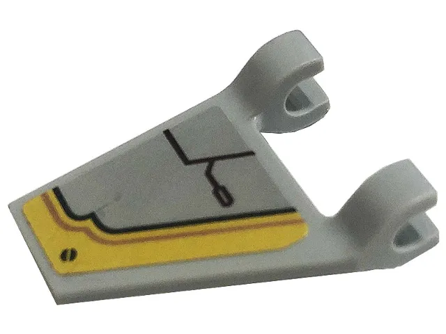 Flag 2 x 2 Trapezoid with Black Screw and Lines, Gold Plate on Light Bluish Gray Background Pattern Model Bottom (Sticker) - Set 71720