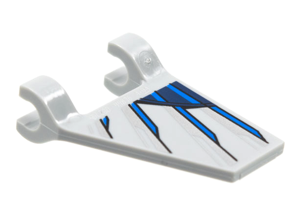 Flag 2 x 2 Trapezoid with Blue, Dark Blue, and Silver Mechanical Wing Pattern on Both Sides