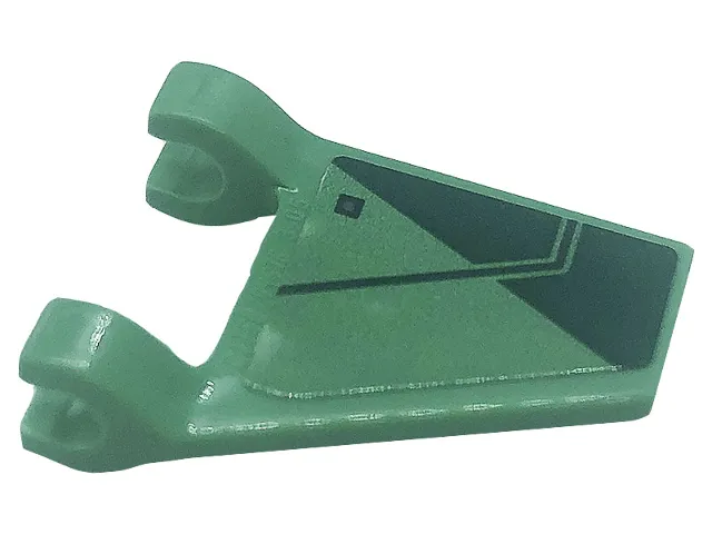 Flag 2 x 2 Trapezoid with Dark Green Triangle and Black Line Pattern Model Right Side (Sticker) - Set 71745