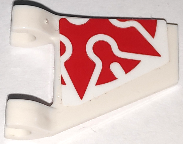 Flag 2 x 2 Trapezoid with Red Shuriken Throwing Star Bottom Half Pattern on Both Sides (Stickers) - Set 70675