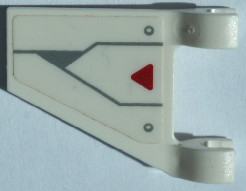 Flag 2 x 2 Trapezoid with Red Triangle, Light Bluish Gray Lines and Rivets Pattern Model Left Side (Sticker) - Set 70673