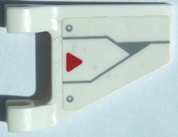 Flag 2 x 2 Trapezoid with Red Triangle, Light Bluish Gray Lines and Rivets Pattern Model Right Side (Sticker) - Set 70673