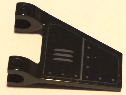 Flag 2 x 2 Trapezoid with Dark Bluish Gray Air Vent, Line and Rivets Pattern Model Left Side (Sticker) - Set 70668