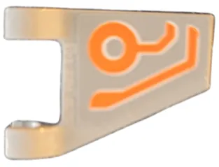 Flag 2 x 2 Trapezoid with Orange Circles and Bent Lines Circuitry Pattern Model Left Side (Sticker) - Set 76194