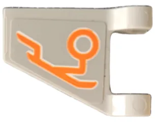 Flag 2 x 2 Trapezoid with Orange Circle and Bent Lines Circuitry Pattern Model Right Side (Sticker) - Set 76194