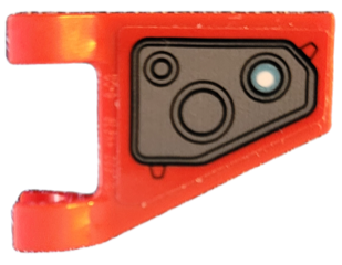 Flag 2 x 2 Trapezoid with Dark Bluish Gray Armor Plate with Circles and Black Outline Pattern Model Left Side (Sticker) - Set 76194