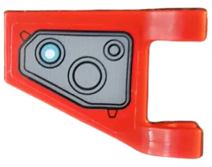 Flag 2 x 2 Trapezoid with Dark Bluish Gray Armor Plate with Circles and Black Outline Pattern Model Right Side (Sticker) - Set 76194