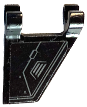 Flag 2 x 2 Trapezoid with Hull Plates with Dark Bluish Gray Air Vent, Lines and Rivets Pattern Model Left Side (Sticker) - Set 76122