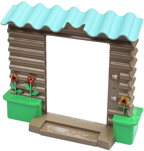 Duplo Wall 2 x 10 x 7 Corrugated with Flower Pots Pattern