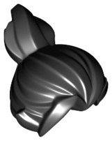 Minifigure, Hair Pulled Back in Top Knot, Hole on Left