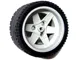 Wheel 56mm D. x 34mm Technic Racing Medium, 3 Pin Holes with Black Tire 68.8 x 36 ZR (44772 / 44771)