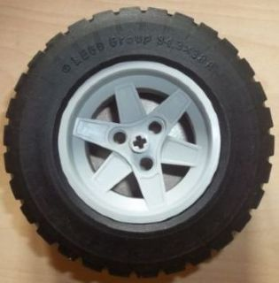 Wheel 56mm D. x 34mm Technic Racing Medium, 3 Pin Holes with Black Tire 94.3 x 38 R (44772 / 92912)
