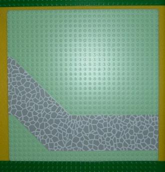 Baseplate, Road 32 x 32 with Driveway with Dark Gray Cobblestones on Light Gray Ground Pattern