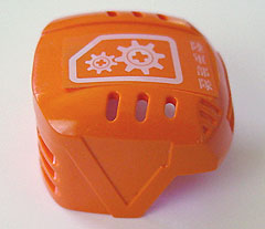 Sports Hockey Helmet with 2 White Gears Pattern (Sticker) - Set 7708