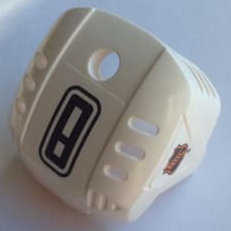 Sports Hockey Helmet with NHL Logo Both Sides, Black Number 8 and Orange Stripe Pattern (Stickers) - Set 3541