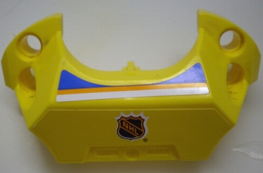 Sports Hockey Chest Protector with NHL Logo and Blue, Orange, White Stripes Pattern (Stickers) - Set 3545