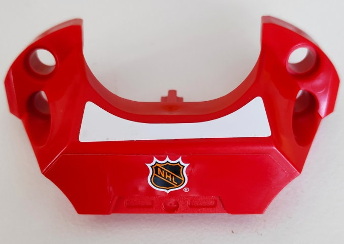 Sports Hockey Chest Protector with NHL Logo on Red Background and White Stripe Pattern (Stickers) - Set 3540